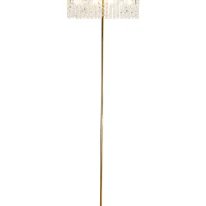 Ashby Rectangular Floor Lamp, E14, Polished Chrome / Gold Crystal Finishes